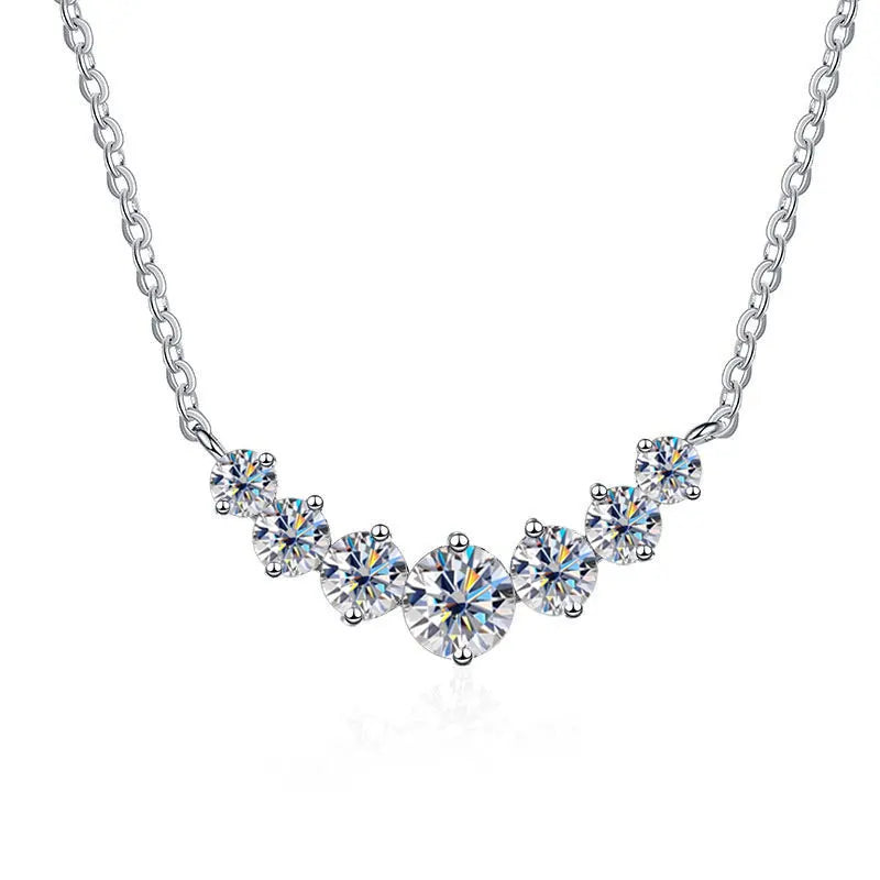 Brilliant Seven Stone Moissanite Necklace