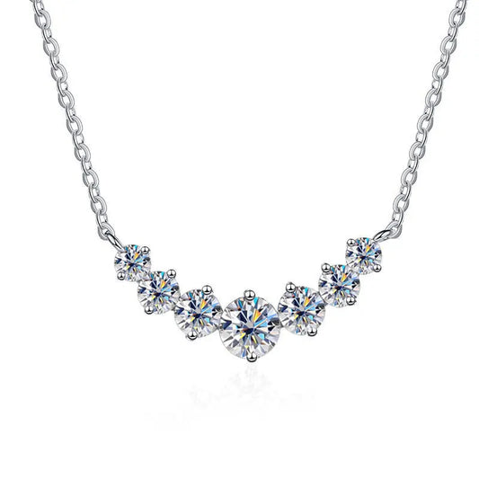 Brilliant Seven Stone Moissanite Necklace