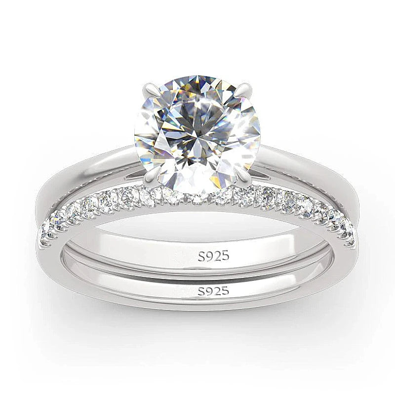 Moissanite Bridal Set Ring – Timeless Commitment