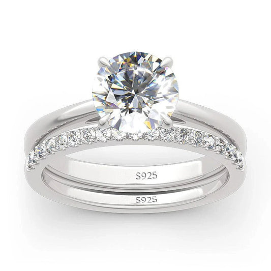 Moissanite Bridal Set Ring – Timeless Commitment
