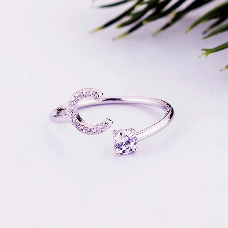 Alphabet Initial Open Ring – Personalized Charm