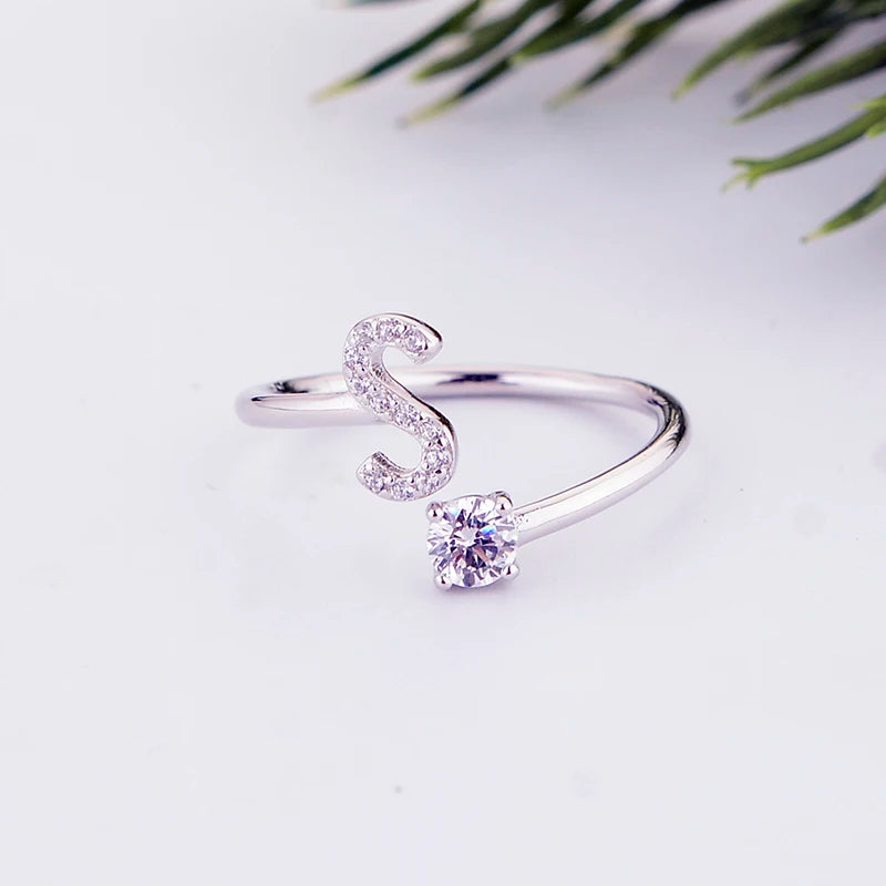Alphabet Initial Open Ring – Personalized Charm