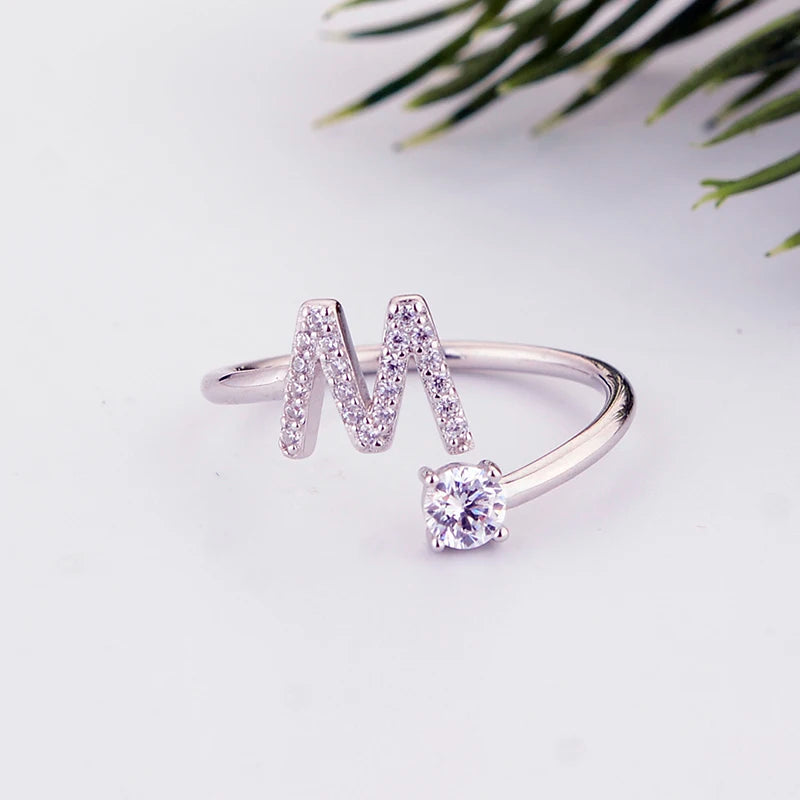Alphabet Initial Open Ring – Personalized Charm