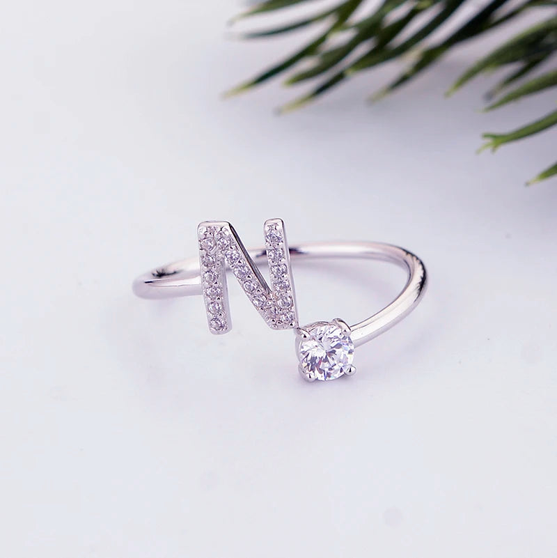 Alphabet Initial Open Ring – Personalized Charm