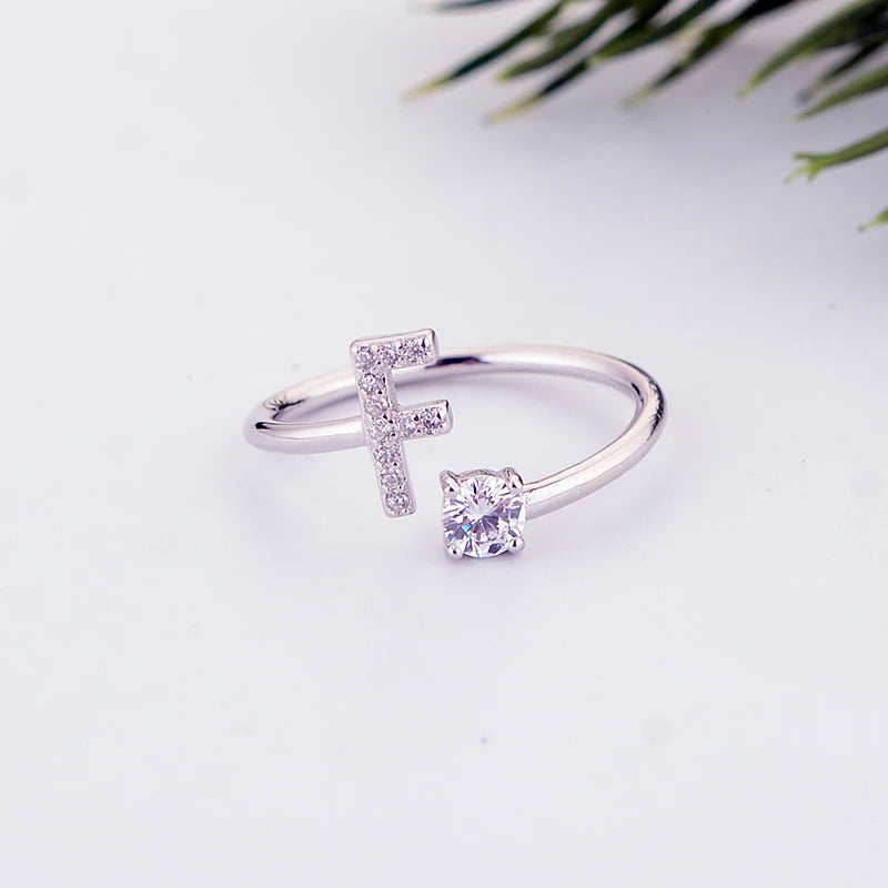 Alphabet Initial Open Ring – Personalized Charm