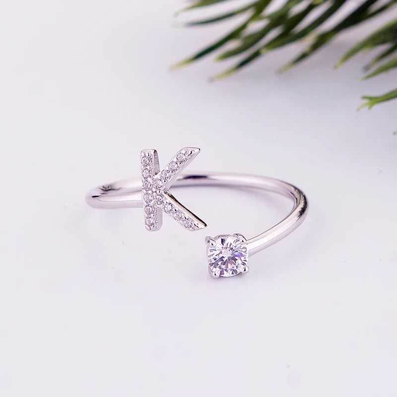 Alphabet Initial Open Ring – Personalized Charm