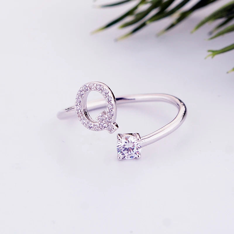 Alphabet Initial Open Ring – Personalized Charm