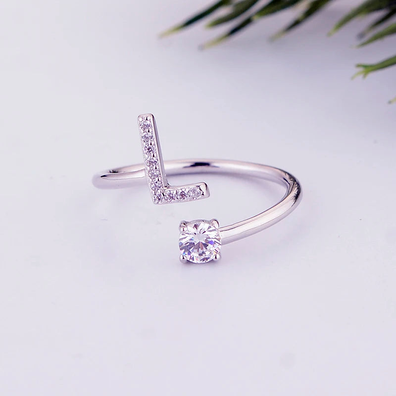 Alphabet Initial Open Ring – Personalized Charm
