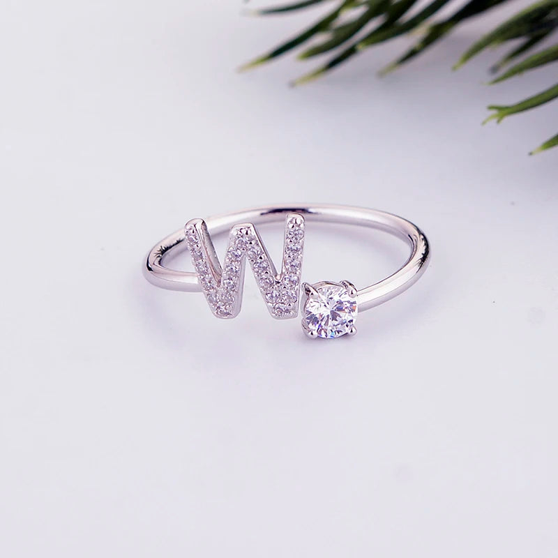 Alphabet Initial Open Ring – Personalized Charm