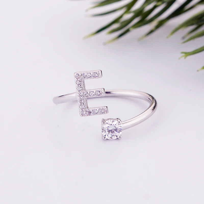 Alphabet Initial Open Ring – Personalized Charm