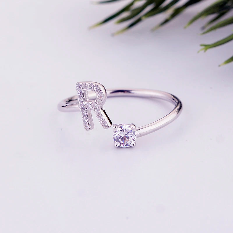 Alphabet Initial Open Ring – Personalized Charm