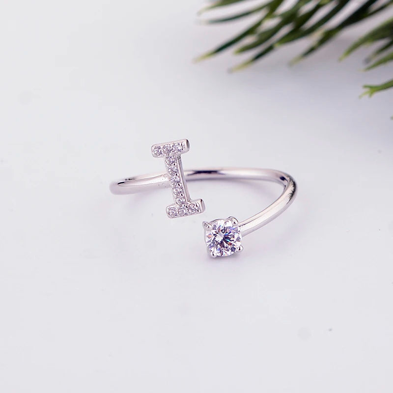 Alphabet Initial Open Ring – Personalized Charm