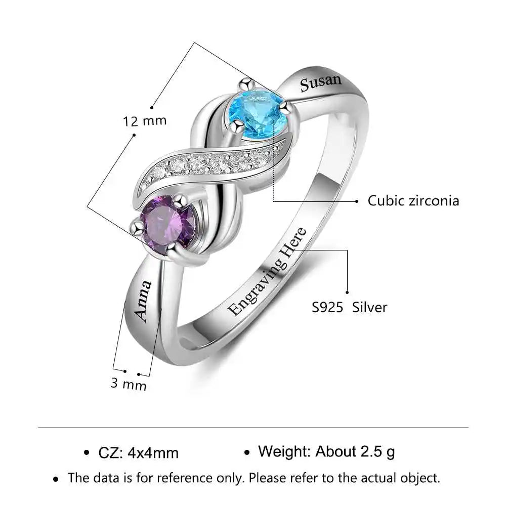 Infinite Bond Personalized Birthstone Ring