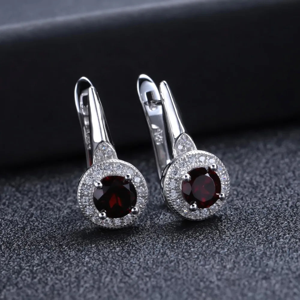 Exquisite Red Garnet Classic Jewelry Set