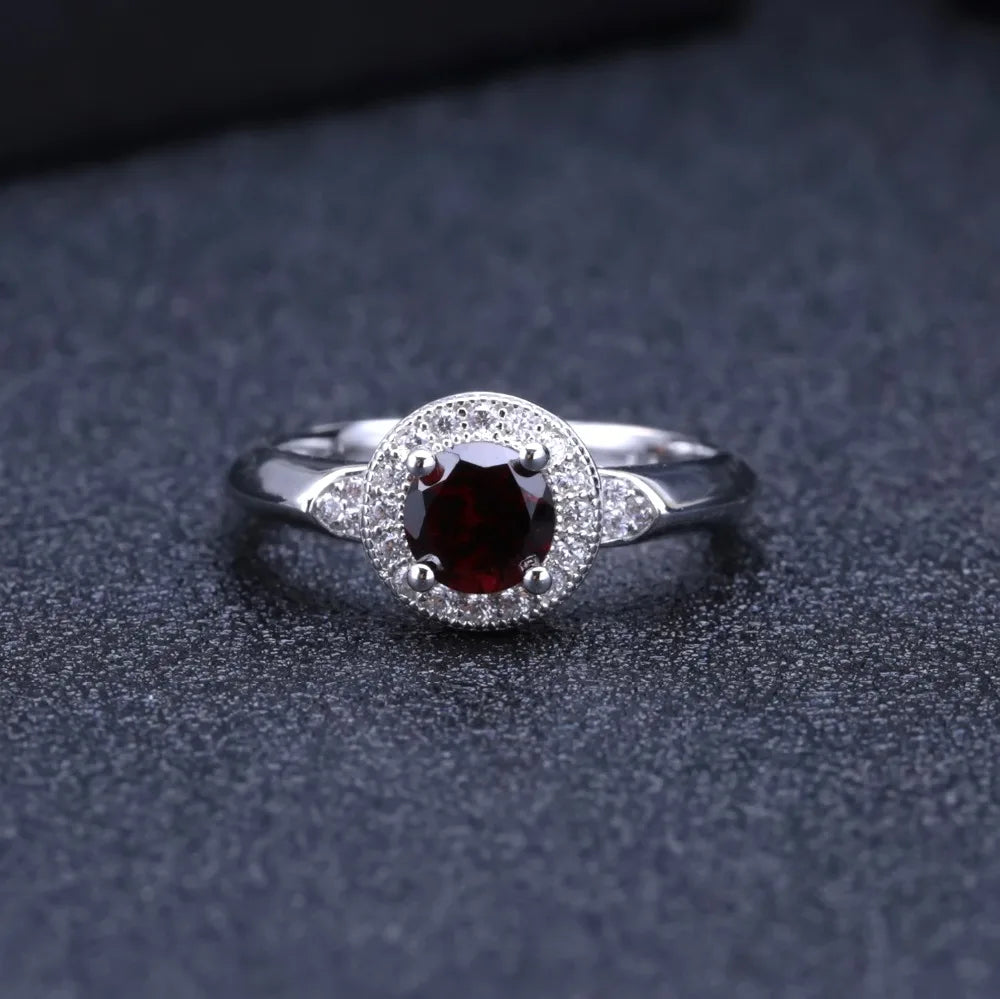 Exquisite Red Garnet Classic Jewelry Set