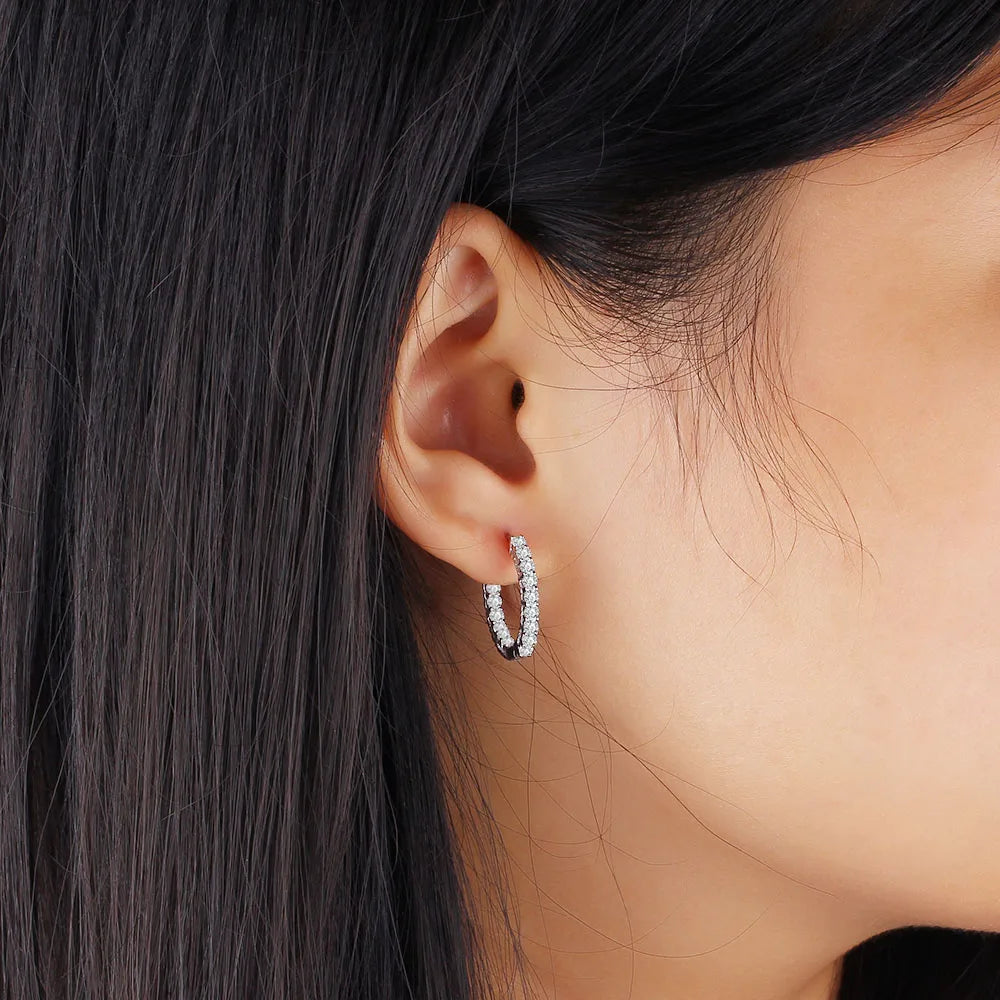 Glitzy CZ Hoop Earrings – Dazzling Elegance