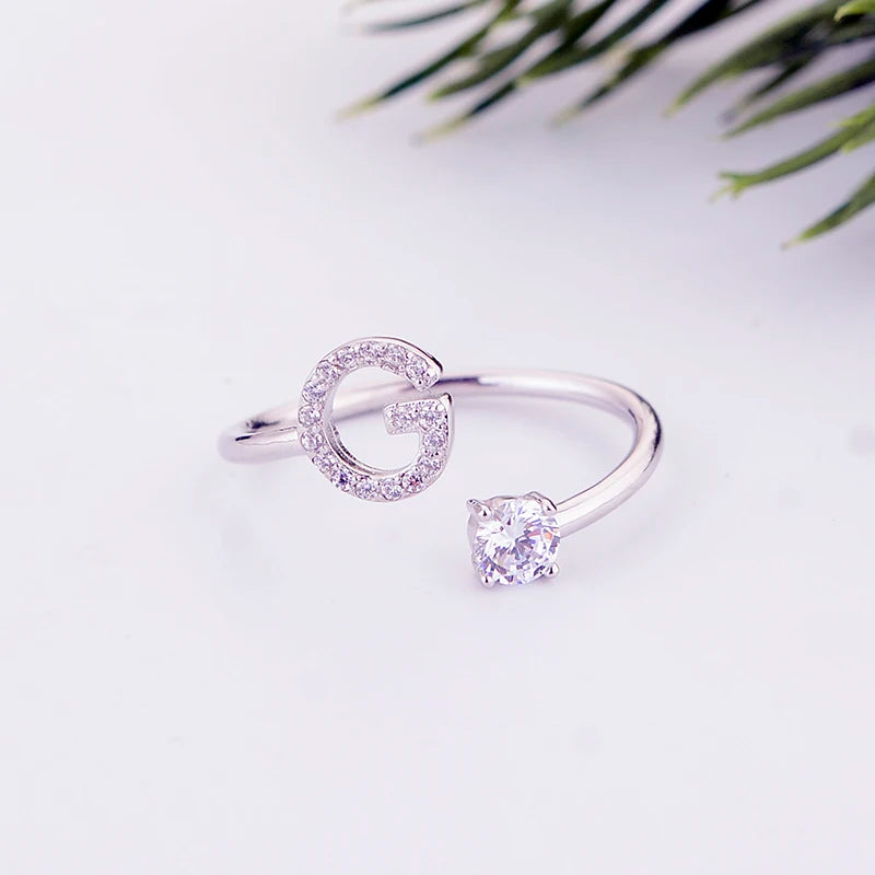 Alphabet Initial Open Ring – Personalized Charm