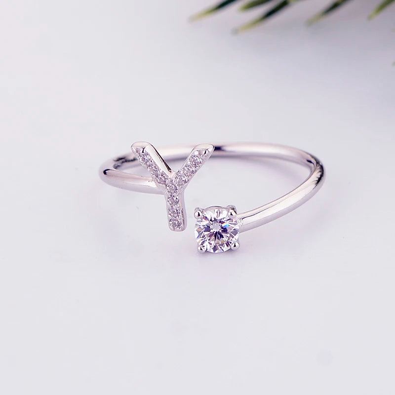Alphabet Initial Open Ring – Personalized Charm
