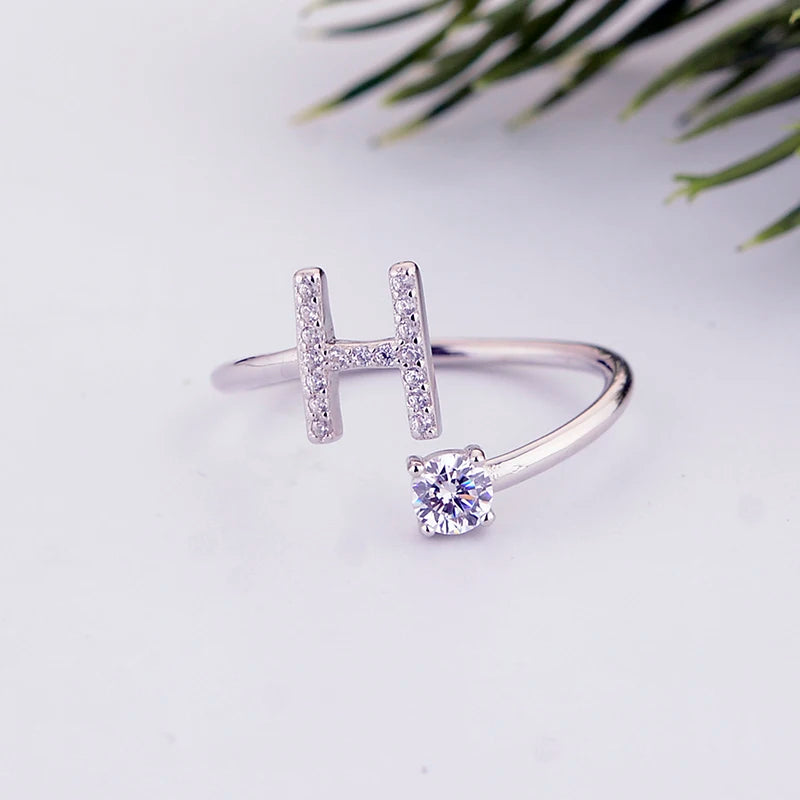 Alphabet Initial Open Ring – Personalized Charm