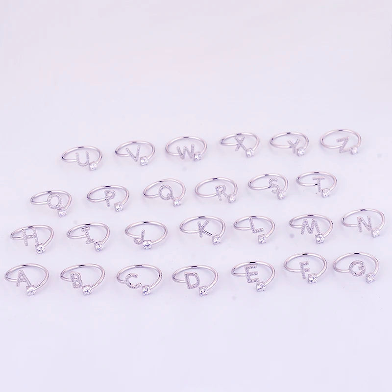 Alphabet Initial Open Ring – Personalized Charm