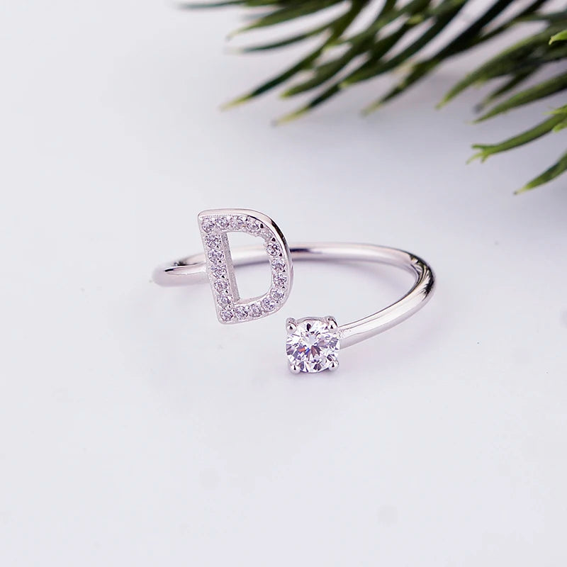 Alphabet Initial Open Ring – Personalized Charm