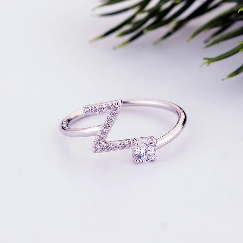 Alphabet Initial Open Ring – Personalized Charm