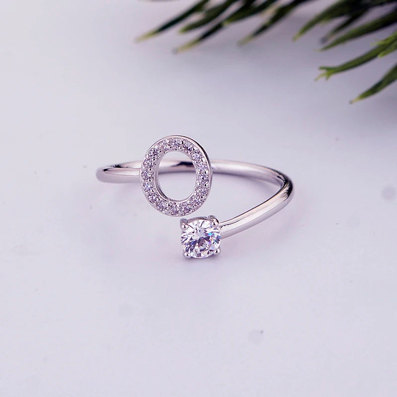 Alphabet Initial Open Ring – Personalized Charm