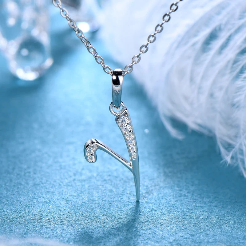 Sparkling Moissanite Initial Pendant Necklace