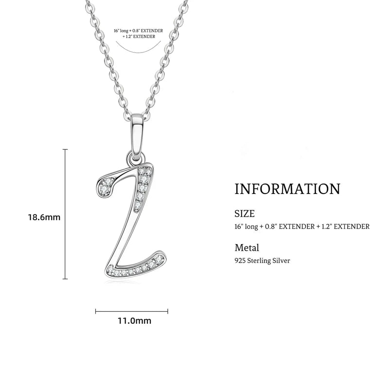 Sparkling Moissanite Initial Pendant Necklace