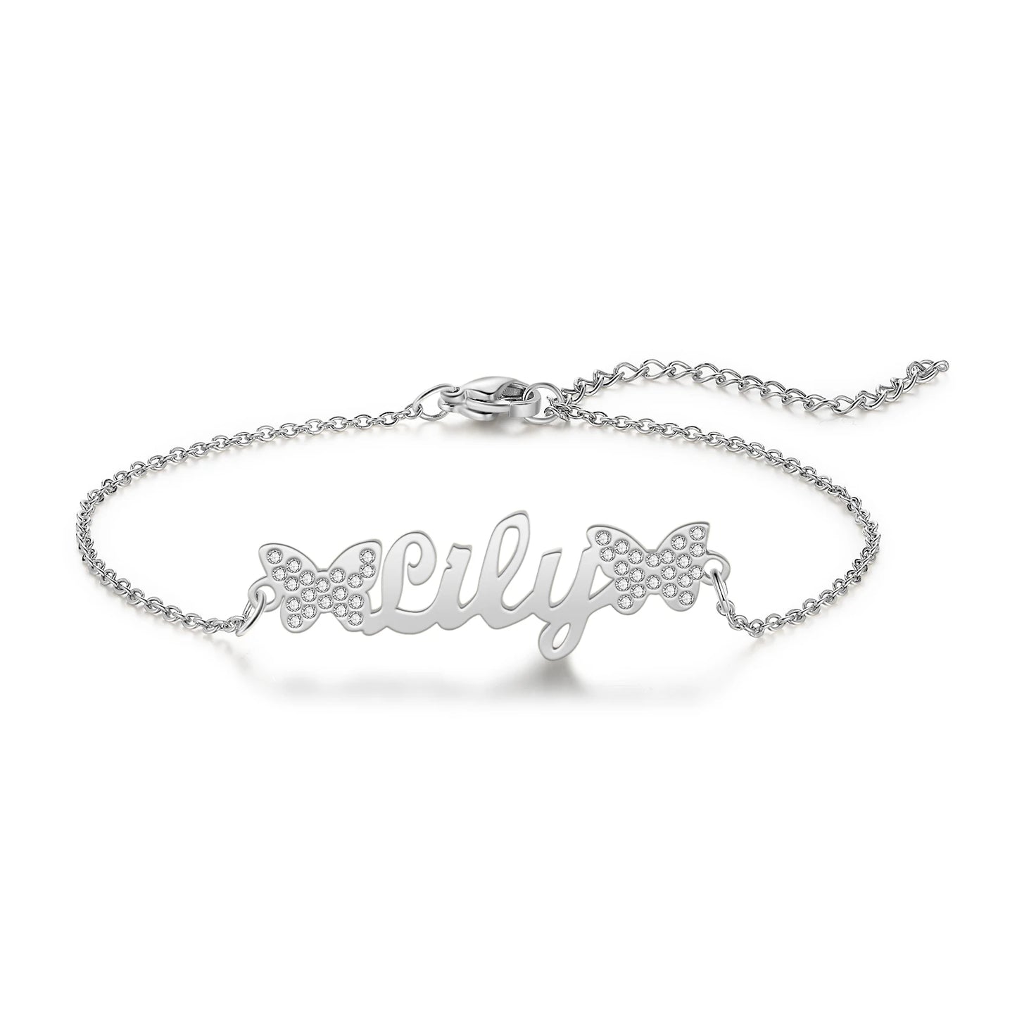 Butterfly Bookend Personalized Nameplate Bracelet