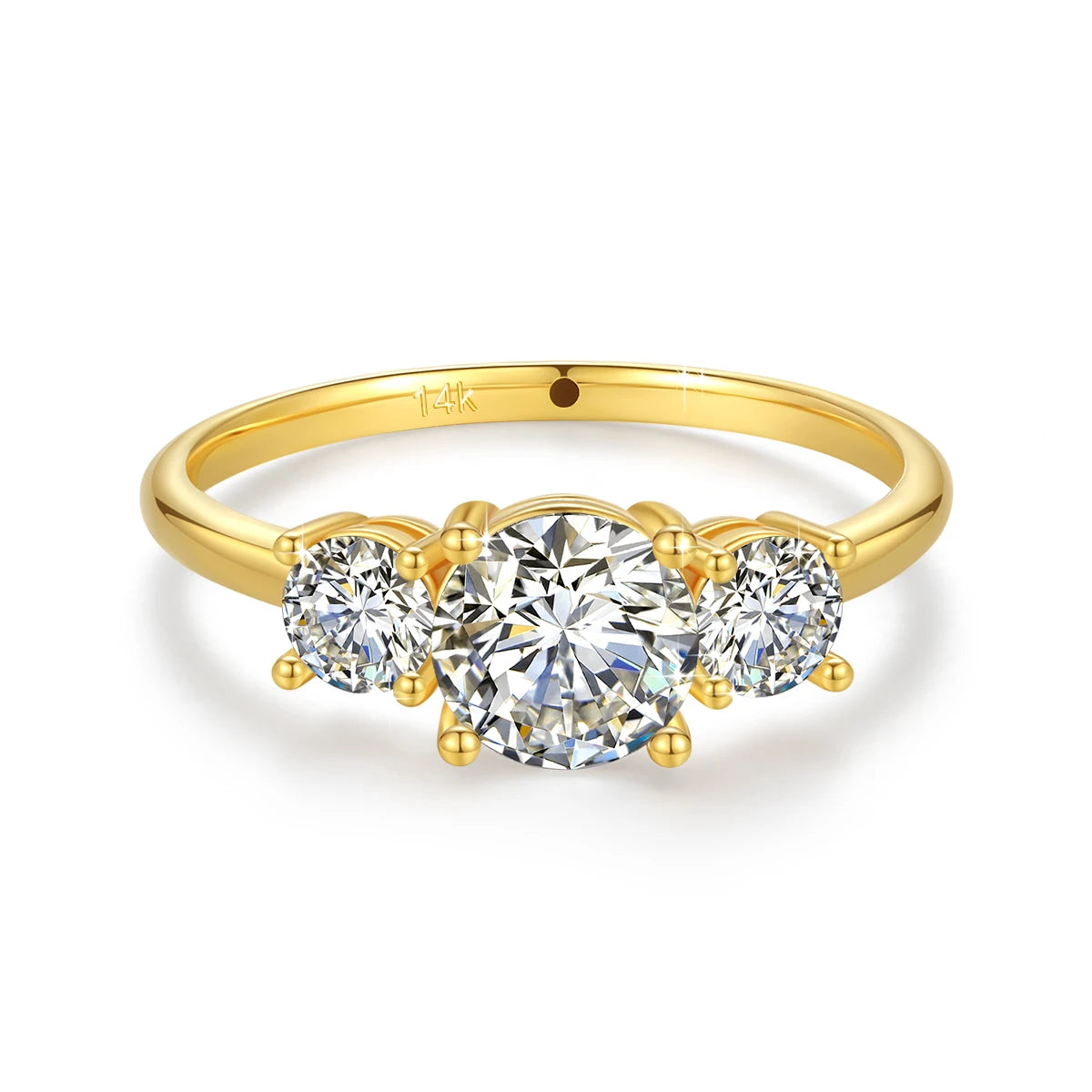 Three Stone Moissanite Engagement Ring – Luxurious Promise
