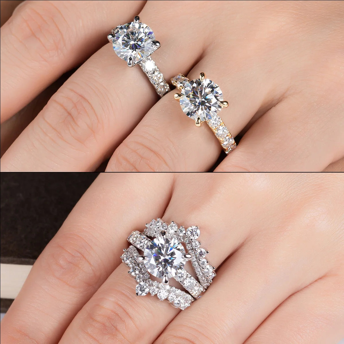 4.3cttw Moissanite Wedding Ring – Radiant Commitment