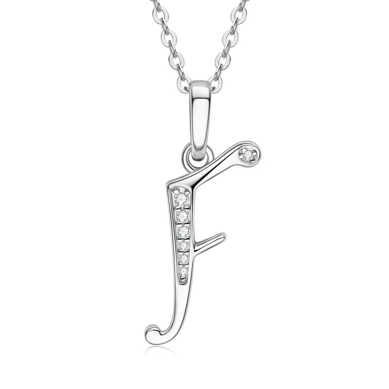 Sparkling Moissanite Initial Pendant Necklace