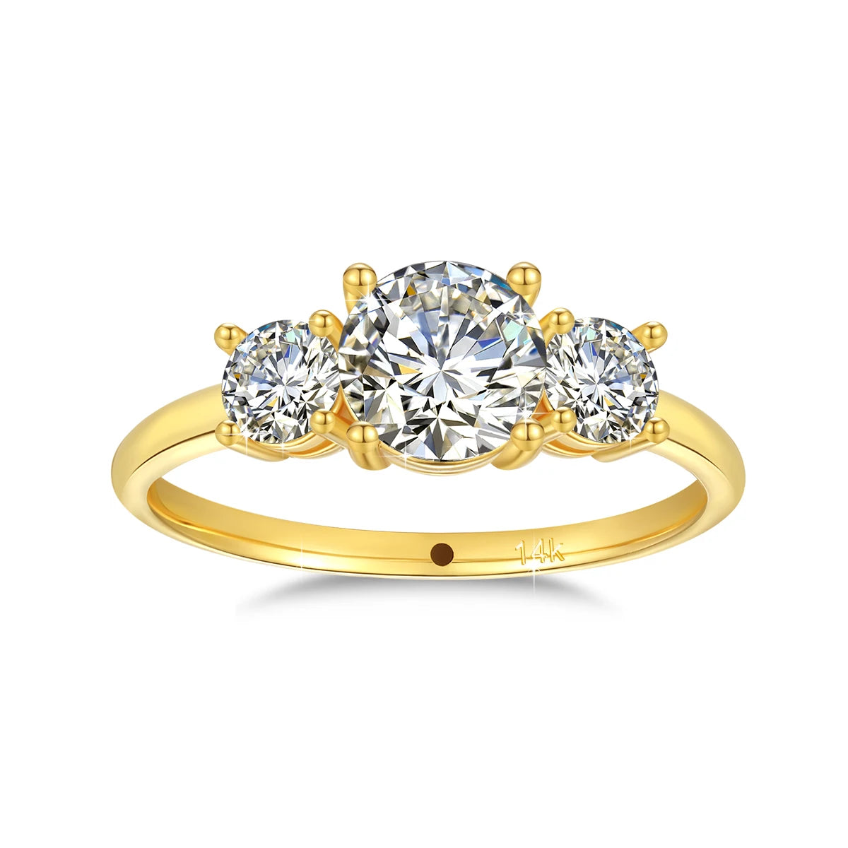 Three Stone Moissanite Engagement Ring – Luxurious Promise