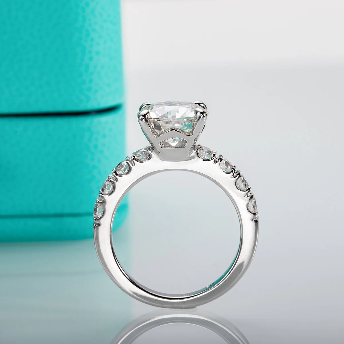 4.3cttw Moissanite Wedding Ring – Radiant Commitment