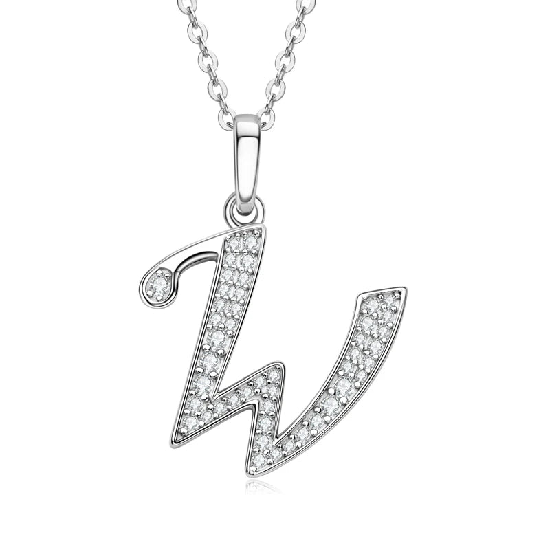 Sparkling Moissanite Initial Pendant Necklace