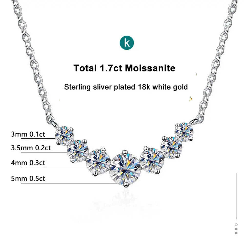 Brilliant Seven Stone Moissanite Necklace