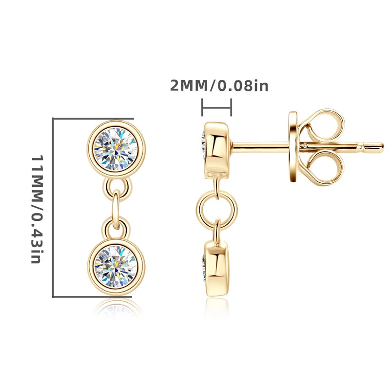 Moissanite Link Drop Earrings – Romantic Elegance