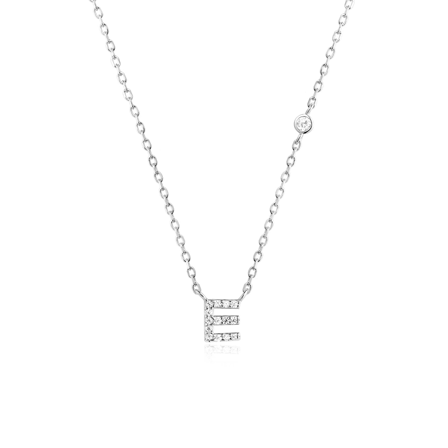 Initial Zircon Pendant Necklace – Personalized Elegance