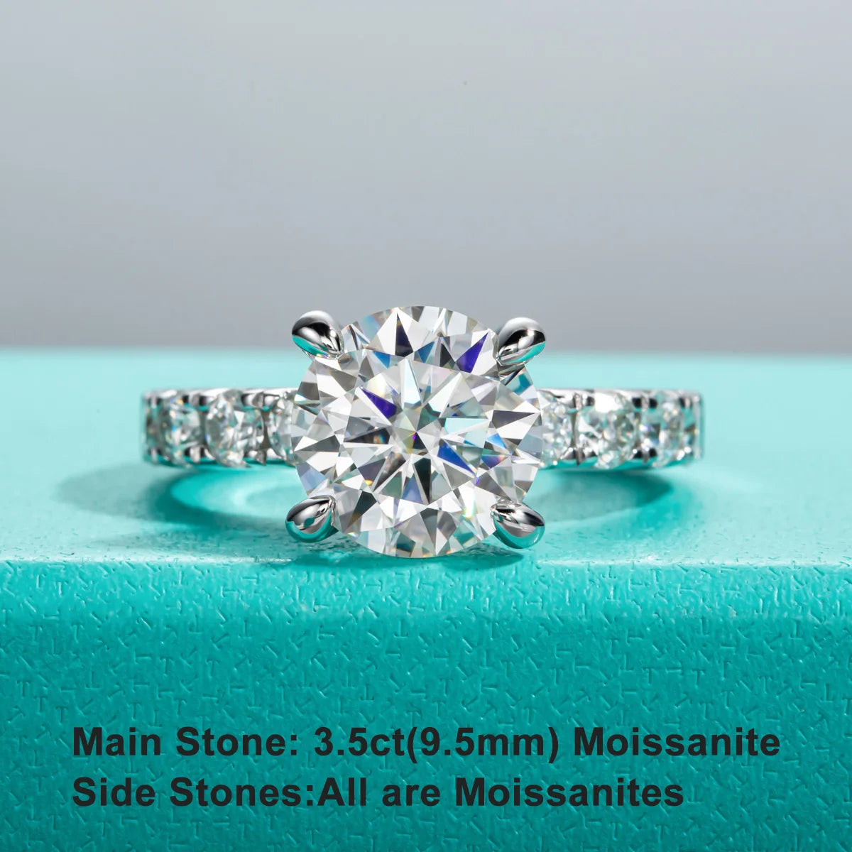 4.3cttw Moissanite Wedding Ring – Radiant Commitment