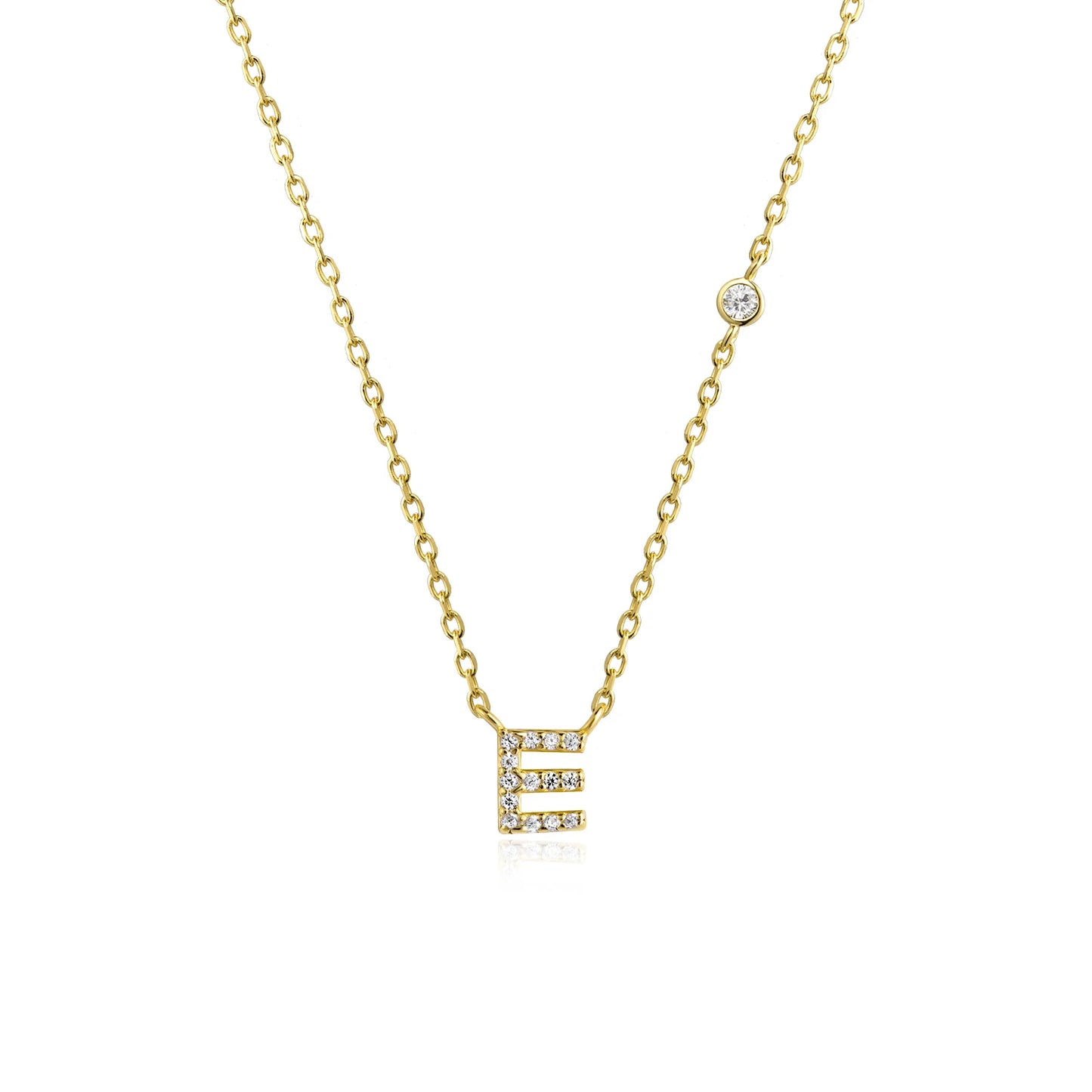 Initial Zircon Pendant Necklace – Personalized Elegance