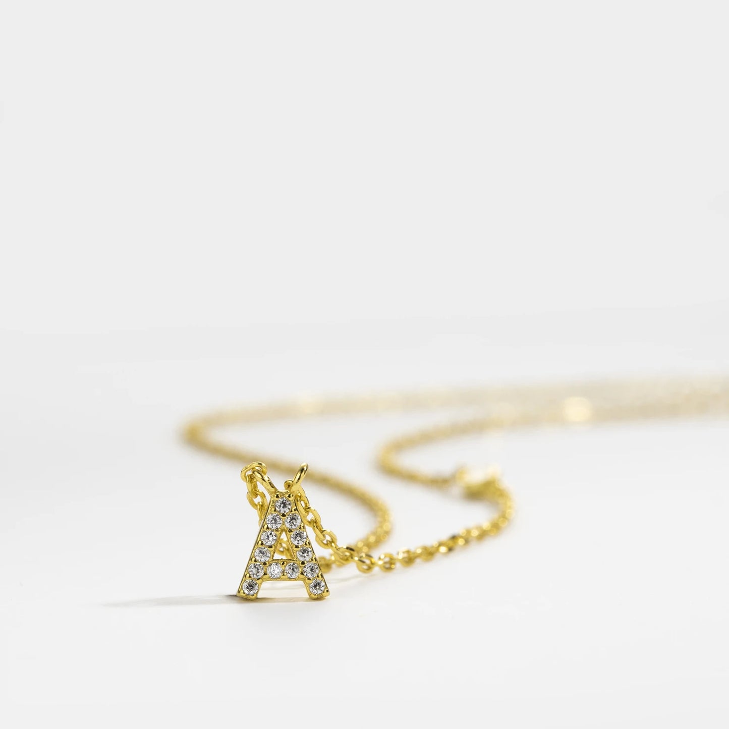 Initial Zircon Pendant Necklace – Personalized Elegance