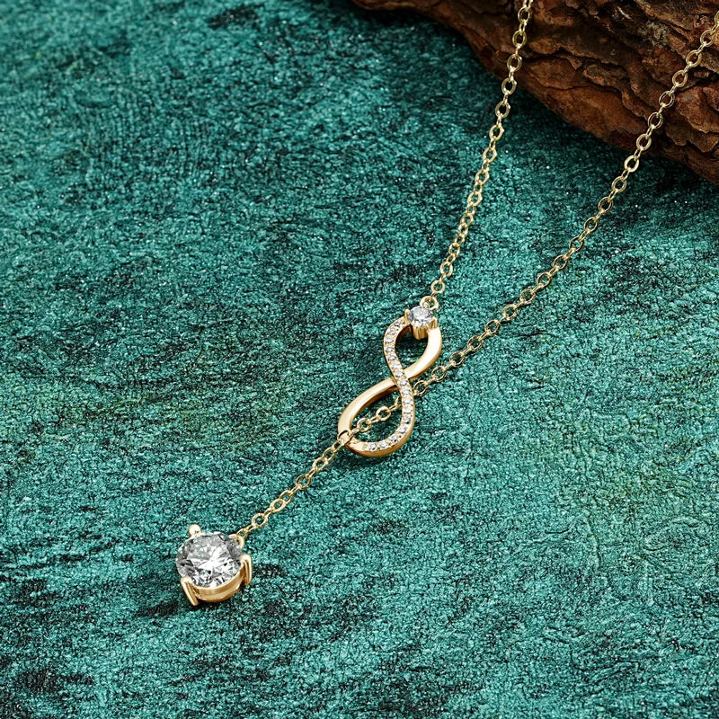 Stunning Infinity Pendant Necklace with Moissanite