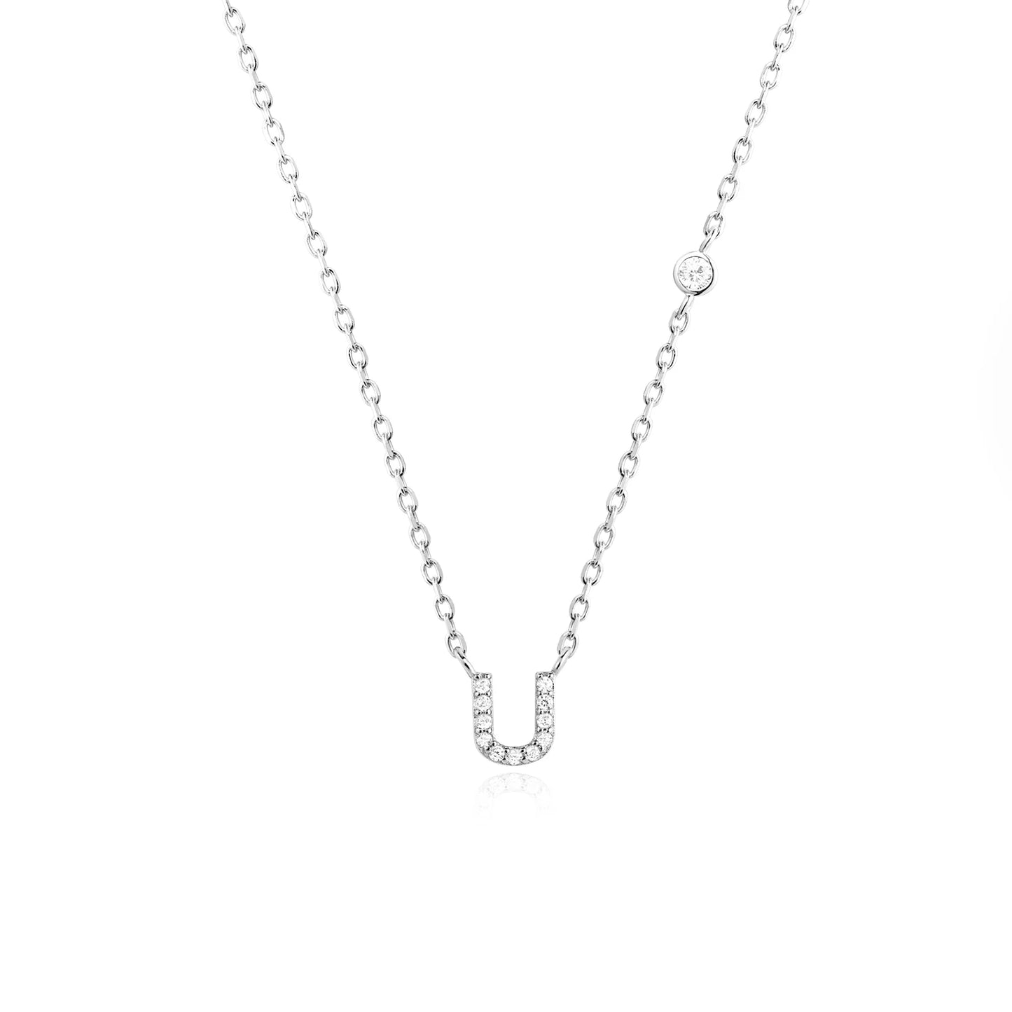 Initial Zircon Pendant Necklace – Personalized Elegance
