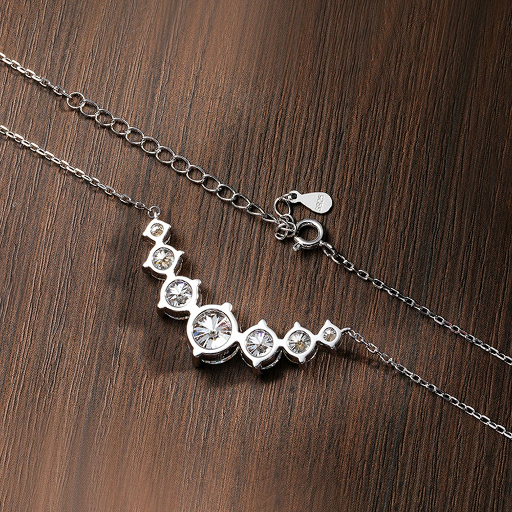 Brilliant Seven Stone Moissanite Necklace