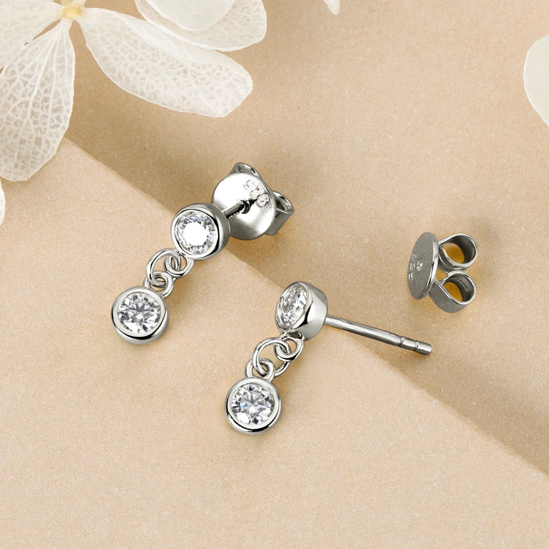 Moissanite Link Drop Earrings – Romantic Elegance