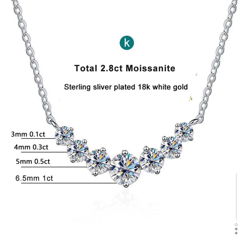 Brilliant Seven Stone Moissanite Necklace