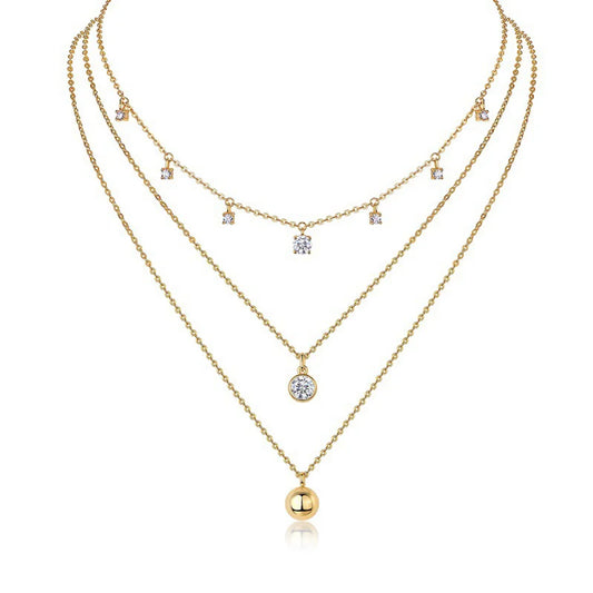 3-Tier Moissanite Necklace – Dazzling Elegance