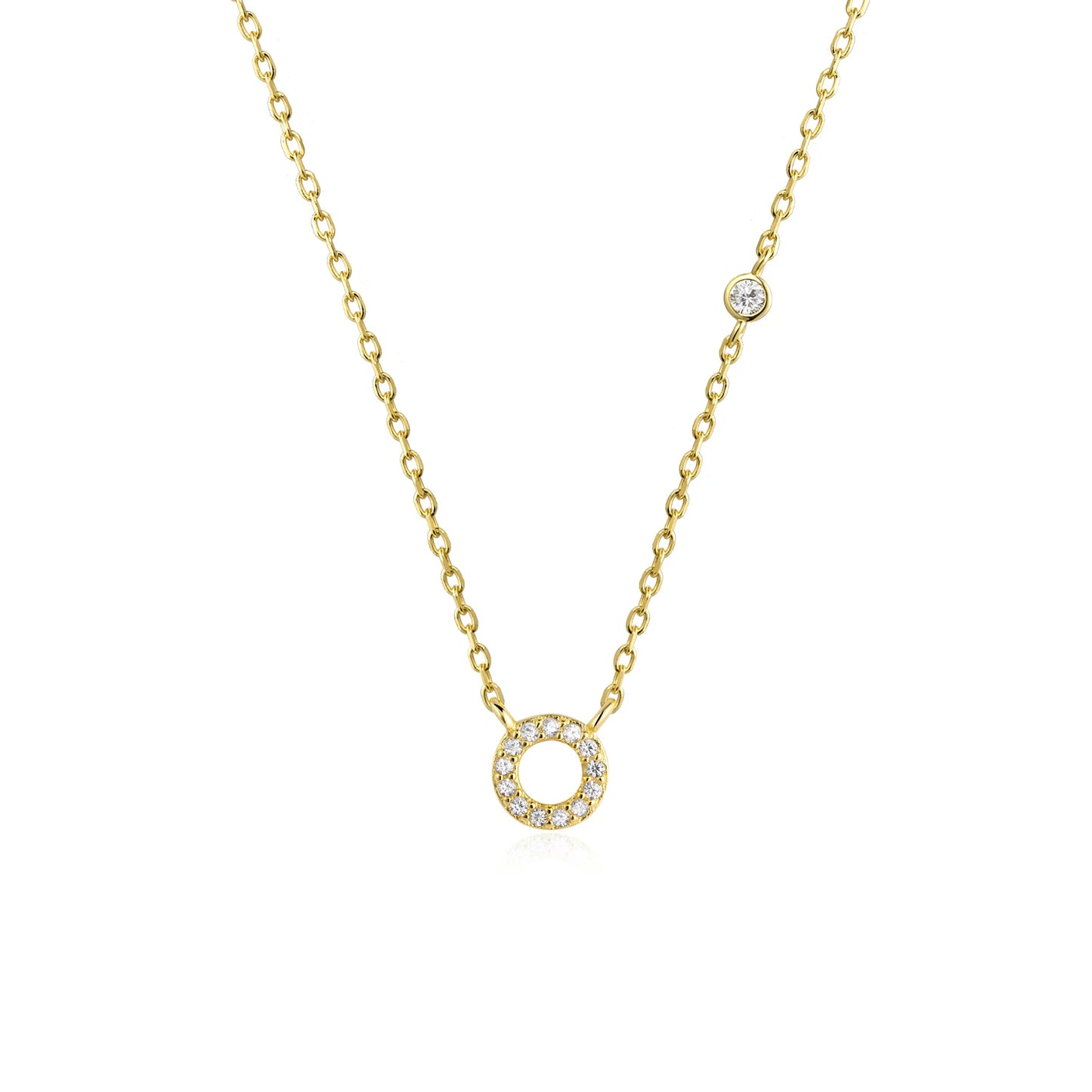 Initial Zircon Pendant Necklace – Personalized Elegance