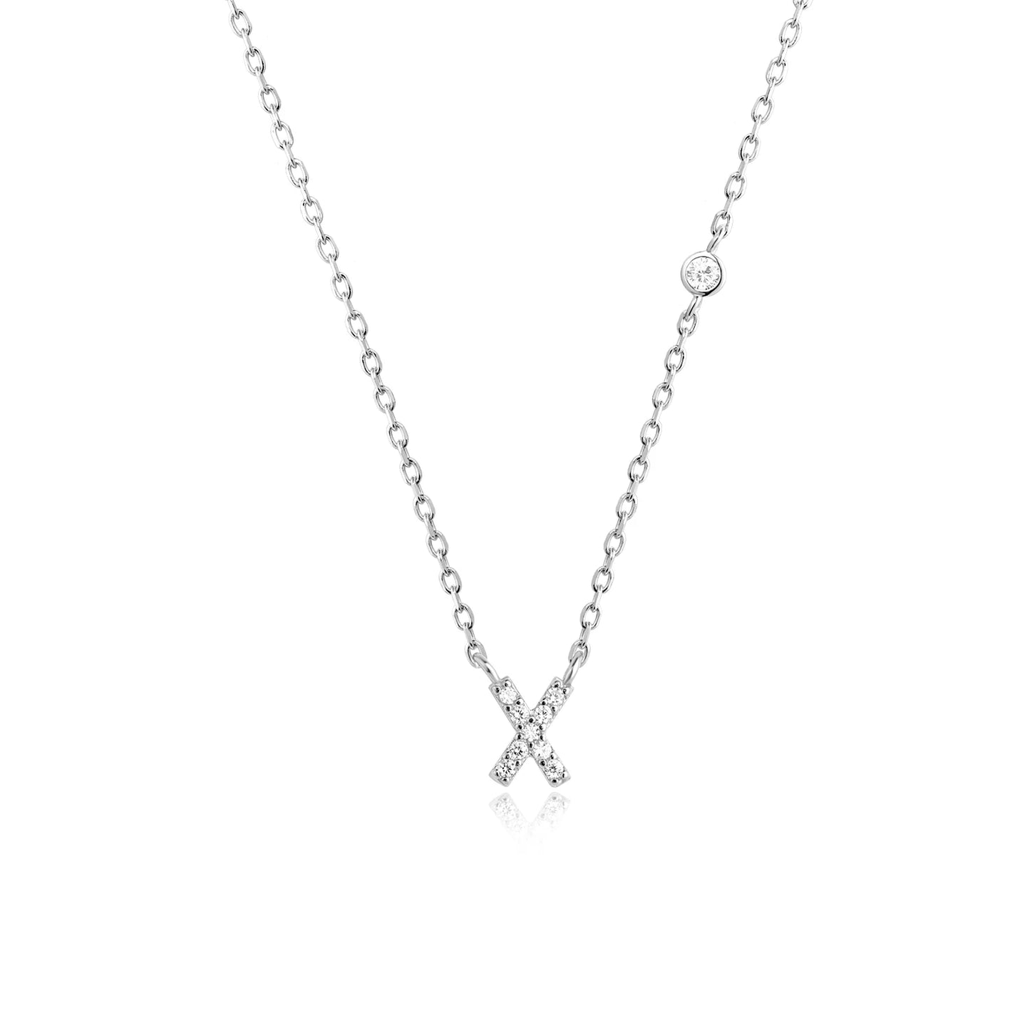 Initial Zircon Pendant Necklace – Personalized Elegance